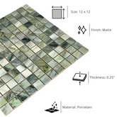 Tenedos Verdant Essence Green Porcelain Mosaic Tile-1 piece